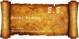 Berki Bianka névjegykártya