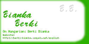 bianka berki business card